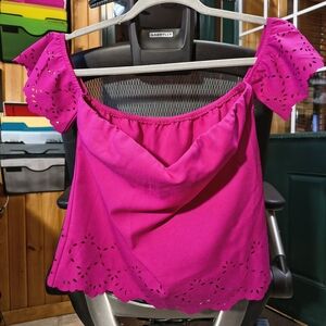 SHEIN Fuchsia Off-Shoulder Blouse